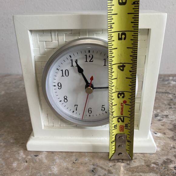 Vintage Ingraham Ivory Mantel Desk Clock 6"x5" Art Deco Style WORKS - Picture 4 of 8